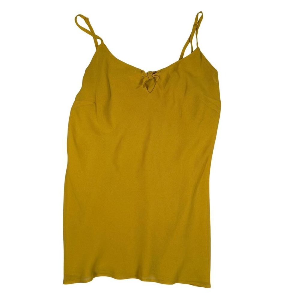 CAbi Tie Front Camisole Small Women Mustard Yellow Sleeveless Top